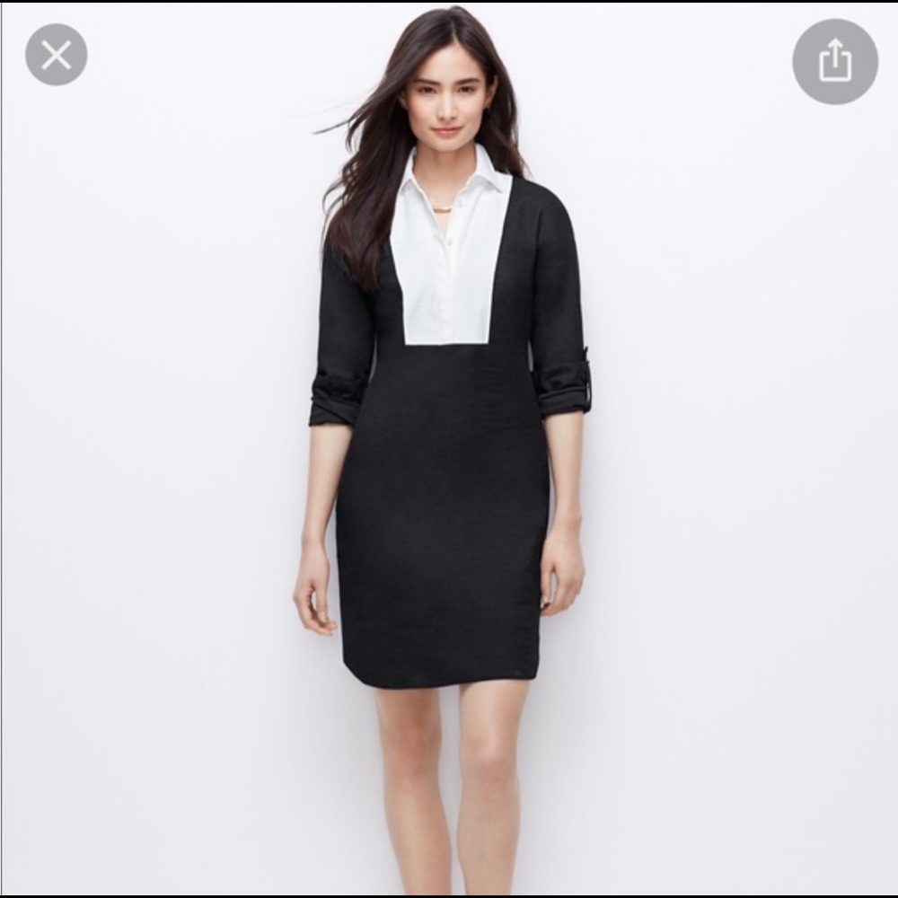 Ann Taylor Black and White Shirt Dress